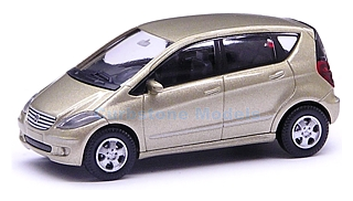 Modelauto 1:87 | Wiking B66961356 | Mercedes Benz A Klasse Goud metallic 2005