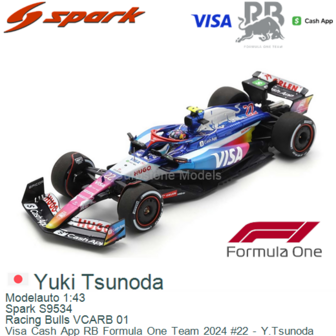 Modelauto 1:43 | Spark S9534 | Racing Bulls VCARB 01 | Visa Cash App RB Formula One Team 2024 #22 - Y.Tsunoda