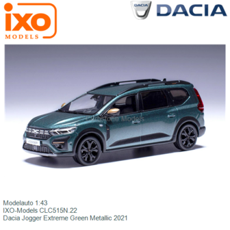 Modelauto 1:43 | IXO-Models CLC515N.22 | Dacia Jogger Extreme Green Metallic 2021