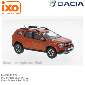 Modelauto 1:43 | IXO-Models CLC516N.22 | Dacia Duster II Red 2023