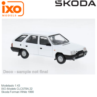 Modelauto 1:43 | IXO-Models CLC575N.22 | Skoda Forman White 1990