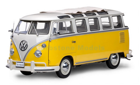 Modelauto 1:12 | Sunstar 5077 | Volkswagen T1 Samba Bus Geel 1962