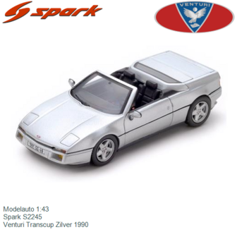 Modelauto 1:43 | Spark S2245 | Venturi Transcup Zilver 1990