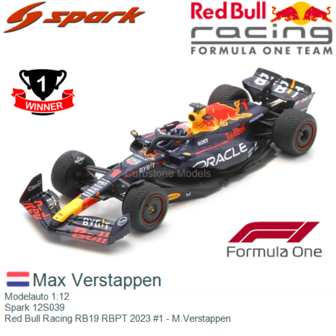 Modelauto 1:12 | Spark 12S039 | Red Bull Racing RB19 RBPT 2023 #1 - M.Verstappen