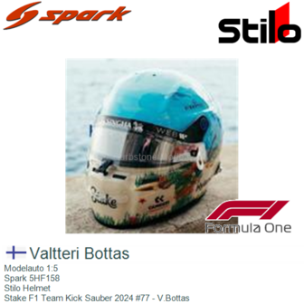 Modelauto 1:5 | Spark 5HF158 | Stilo Helmet | Stake F1 Team Kick Sauber 2024 #77 - V.Bottas