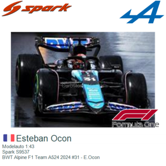 Modelauto 1:43 | Spark S9537 | BWT Alpine F1 Team A524 2024 #31 - E.Ocon