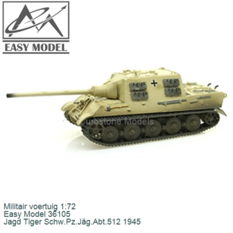 Militair voertuig 1:72 | Easy Model 36105 | Jagd Tiger Schw.Pz.J&auml;g.Abt.512 1945