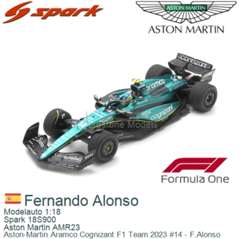 Modelauto 1:18 | Spark 18S900 | Aston Martin AMR23 | Aston-Martin Aramco Cognizant F1 Team 2023 #14 - F.Alonso