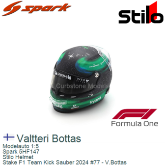 Modelauto 1:5 | Spark 5HF147 | Stilo Helmet | Stake F1 Team Kick Sauber 2024 #77 - V.Bottas