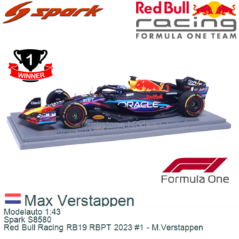 Modelauto 1:43 | Spark S8580 | Red Bull Racing RB19 RBPT 2023 #1 - M.Verstappen