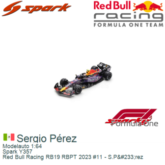 Modelauto 1:64 | Spark Y357 | Red Bull Racing RB19 RBPT 2023 #11 - S.P&amp;#233;rez