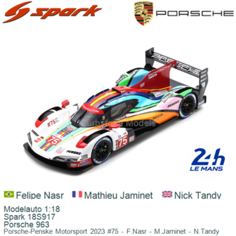 Modelauto 1:18 | Spark 18S917 | Porsche 963 | Porsche-Penske Motorsport 2023 #75 - F.Nasr - M.Jaminet - N.Tandy