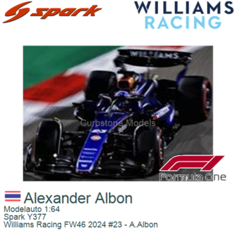 Modelauto 1:64 | Spark Y377 | Williams Racing FW46 2024 #23 - A.Albon