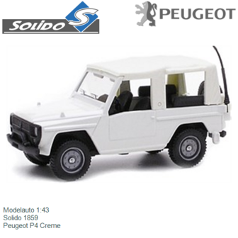 Modelauto 1:43 | Solido 1859 | Peugeot P4 Creme