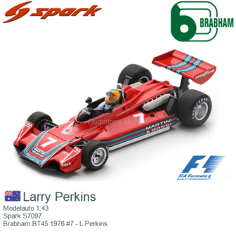 Modelauto 1:43 | Spark S7097 | Brabham BT45 1976 #7 - L.Perkins