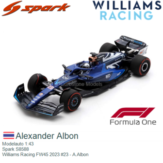 Modelauto 1:43 | Spark S8588 | Williams Racing FW45 2023 #23 - A.Albon