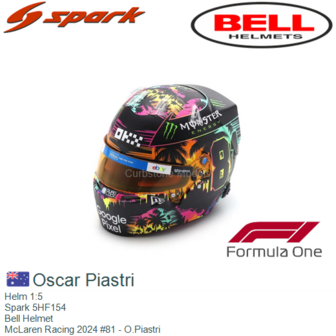 Helm 1:5 | Spark 5HF154 | Bell Helmet | McLaren Racing 2024 #81 - O.Piastri