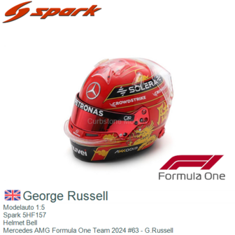 Modelauto 1:5 | Spark 5HF157 | Helmet Bell | Mercedes AMG Formula One Team 2024 #63 - G.Russell