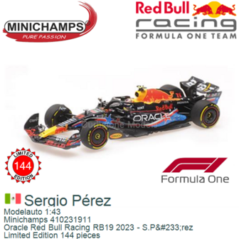 Modelauto 1:43 | Minichamps 410231911 | Oracle Red Bull Racing RB19 2023 - S.P&amp;#233;rez