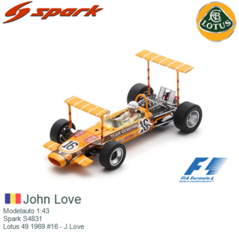 Modelauto 1:43 | Spark S4831 | Lotus 49 1969 #16 - J.Love