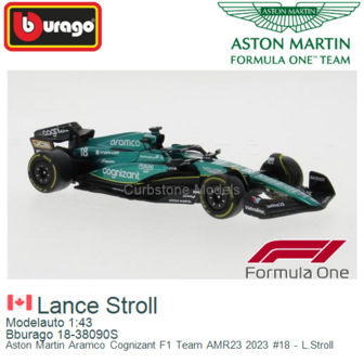 Modelauto 1:43 | Bburago 18-38090S | Aston Martin Aramco Cognizant F1 Team AMR23 2023 #18 - L.Stroll