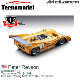 Modelauto 1:18 | Tecnomodel TM18-156B | McLaren Racing M8F 1971 #7 - P.Revson