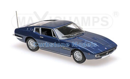 Modelauto 1:87 | Minichamps 870123021 | Maserati Ghibli Coup&eacute; Donker Blauw 1969