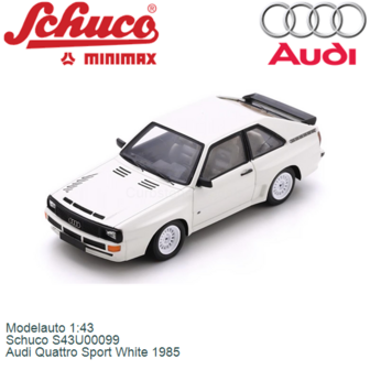 Modelauto 1:43 | Schuco S43U00099 | Audi Quattro Sport White 1985