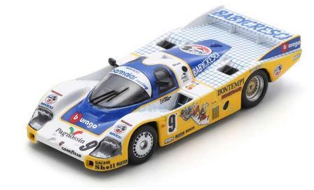 Modelauto 1:64 | Spark Y325 | Porsche 956 | Obermaier Racing 1986 #9 - J.L&auml;ssid - D.Wood - F.Ballabio