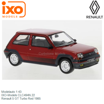 Modelauto 1:43 | IXO-Models CLC494N.22 | Renault 5 GT Turbo Red 1985