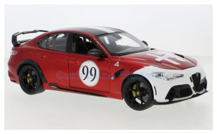 1:18 | Bburago 18-11049R/W | Alfa Romeo Giulia GTAm Metallic Red and Wite 2020 #99