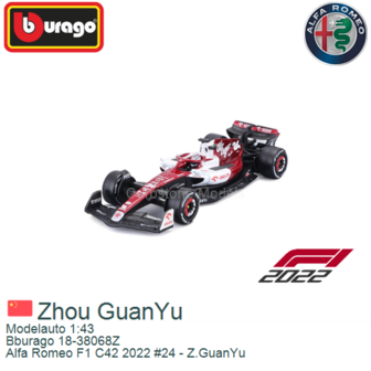 Modelauto 1:43 | Bburago 18-38068Z | Alfa Romeo F1 C42 2022 #24 - Z.GuanYu