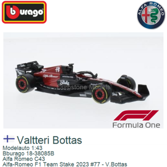 Modelauto 1:43 | Bburago 18-38085B | Alfa Romeo C43 | Alfa-Romeo F1 Team Stake 2023 #77 - V.Bottas