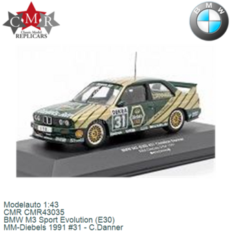 Modelauto 1:43 | CMR CMR43035 | BMW M3 Sport Evolution (E30) | MM-Diebels 1991 #31 - C.Danner