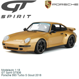 Modelauto 1:18 | GT Spirit GT836 | Porsche 993 Turbo S Goud 2018