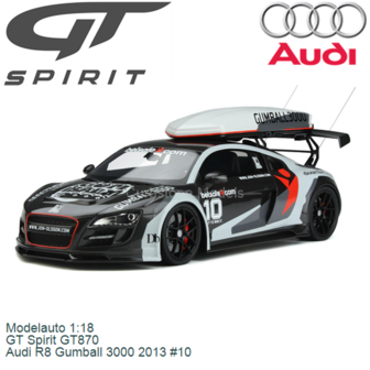 Modelauto 1:18 | GT Spirit GT870 | Audi R8 Gumball 3000 2013 #10