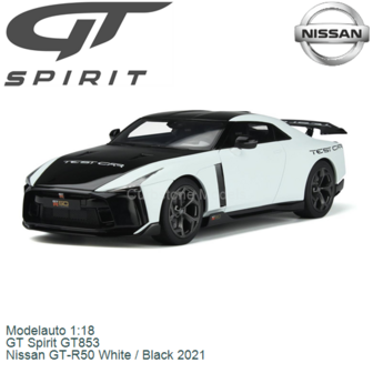 Modelauto 1:18 | GT Spirit GT853 | Nissan GT-R50 White / Black 2021