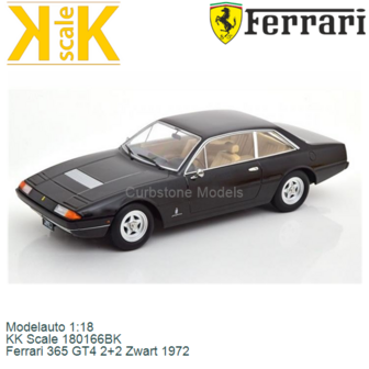 Modelauto 1:18 | KK Scale 180166BK | Ferrari 365 GT4 2+2 Zwart 1972