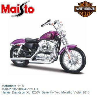 Motorfiets 1:18 | Maisto 20-18864VIOLET | Harley Davidson XL 1200V Seventy-Two Metallic Violet 2013