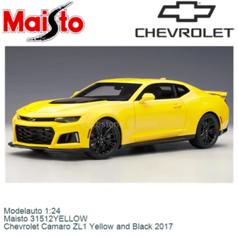 Modelauto 1:24 | Maisto 31512YELLOW | Chevrolet Camaro ZL1 Yellow and Black 2017