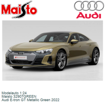 Modelauto 1:24 | Maisto 32907GREEN | Audi E-tron GT Metallic Green 2022