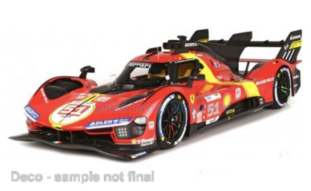 Modelauto 1:24 | Bburago 18-26309 | Scuderia Ferrari / AF-Corse 499P 2023 #51 - J.Calado - A.Giovinazzi - A.Pier Guidi