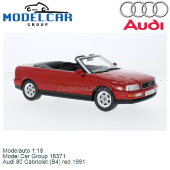 Modelauto 1:18 | Model Car Group 18371 | Audi 80 Cabriolet (B4) red 1991