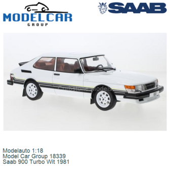 Modelauto 1:18 | Model Car Group 18339 | Saab 900 Turbo Wit 1981