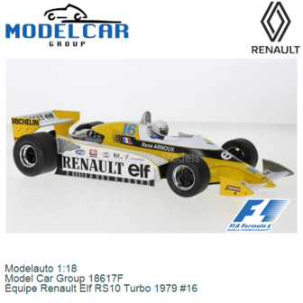 Modelauto 1:18 | Model Car Group 18617F | &Eacute;quipe Renault Elf RS10 Turbo 1979 #16