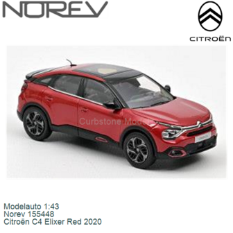 Modelauto 1:43 | Norev 155448 | Citro&euml;n C4 Elixer Red 2020