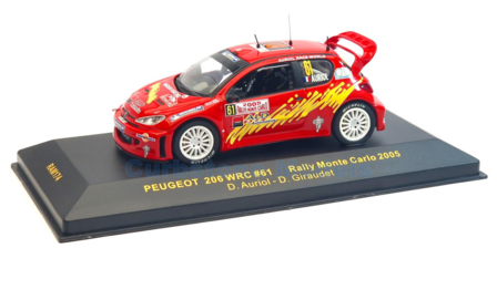 Modelauto 1:43 | IXO-Models RAM174 | Peugeot 206 2005 #61 - D.Auriol - D.Giraudet