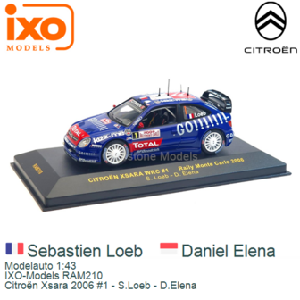 Modelauto 1:43 | IXO-Models RAM210 | Citro&euml;n Xsara 2006 #1 - S.Loeb - D.Elena