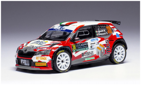 Modelauto 1:43 | IXO-Models RAM921SPLQ.22 | Skoda Fabia Rally2 2024 #38 - -.Locatelli M - -.Tiraboschi S