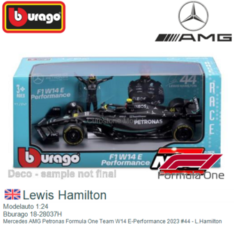 Modelauto 1:24 | Bburago 18-28037H | Mercedes AMG Petronas Formula One Team W14 E-Performance 2023 #44 - L.Hamilton